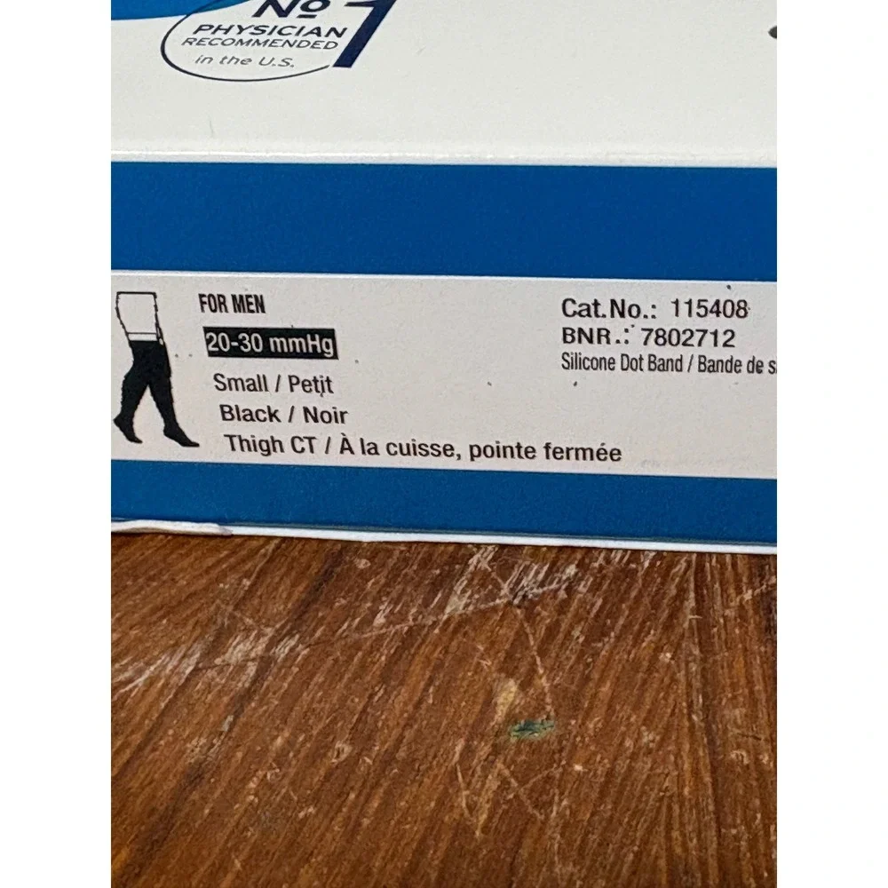 Jobst forMen 20-30 mmHg Thigh High Compression Stockings Black Small 115408